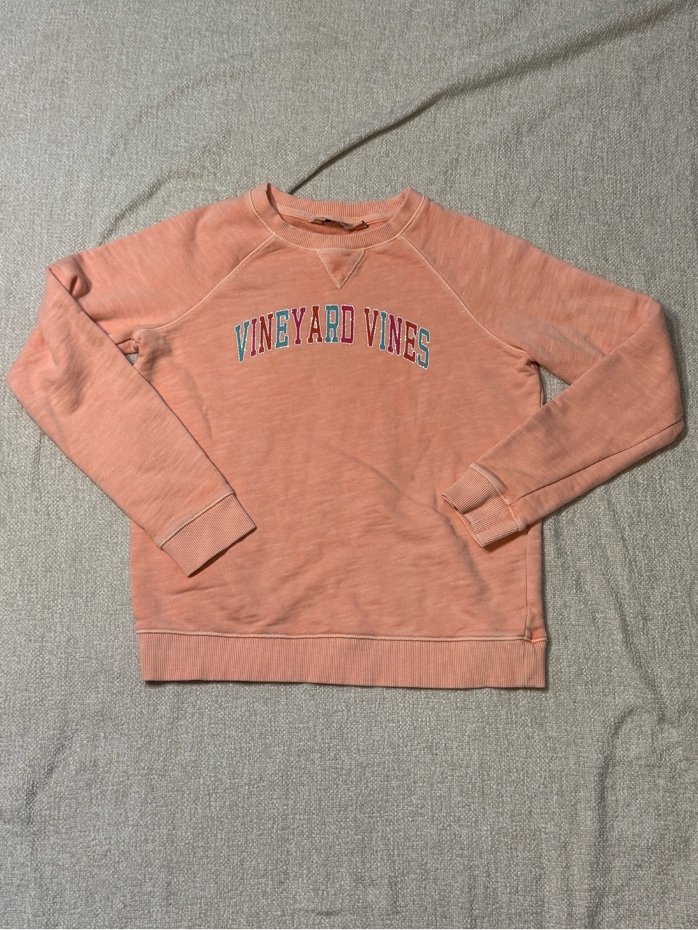 Vineyard Vines Girls L 14 Coral Sweatshirt Preppy Coastal Collegiate
